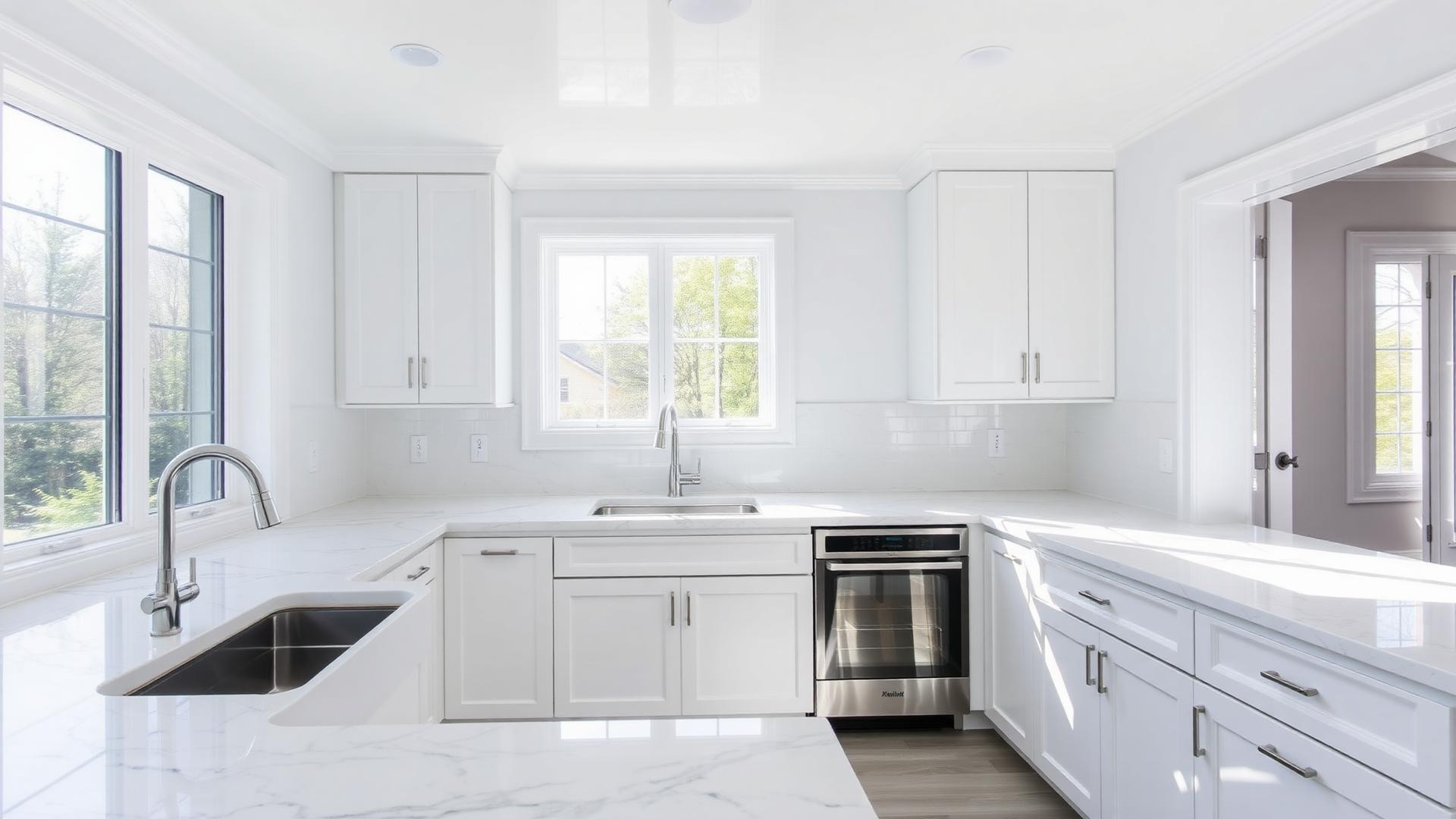 A freshly cleaned kitchen in a New England home